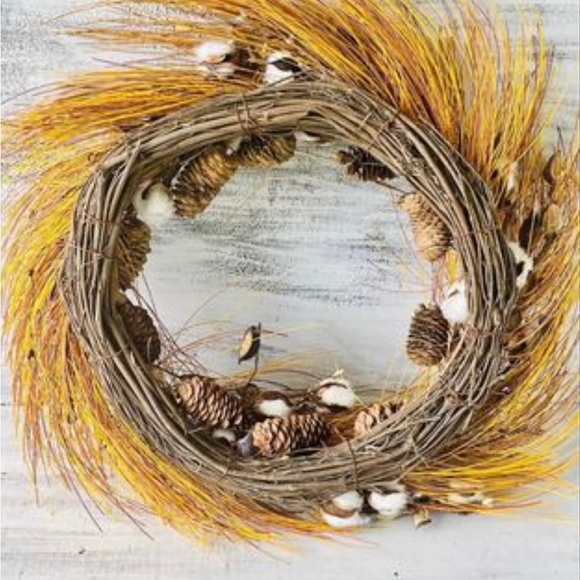 Cotton & Needles Fall Wreath - Picture 3 of 10